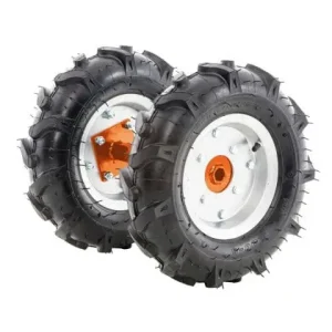 Set roți cauciuc 400x10 RURIS TS103, pentru motosape și motosăpătoare, cu manicoate pentru axul transmisiei
