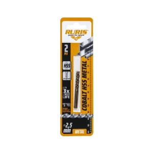 Burghiu RURIS cobalt HSS metal 2.5 mm, pentru găurire în metal